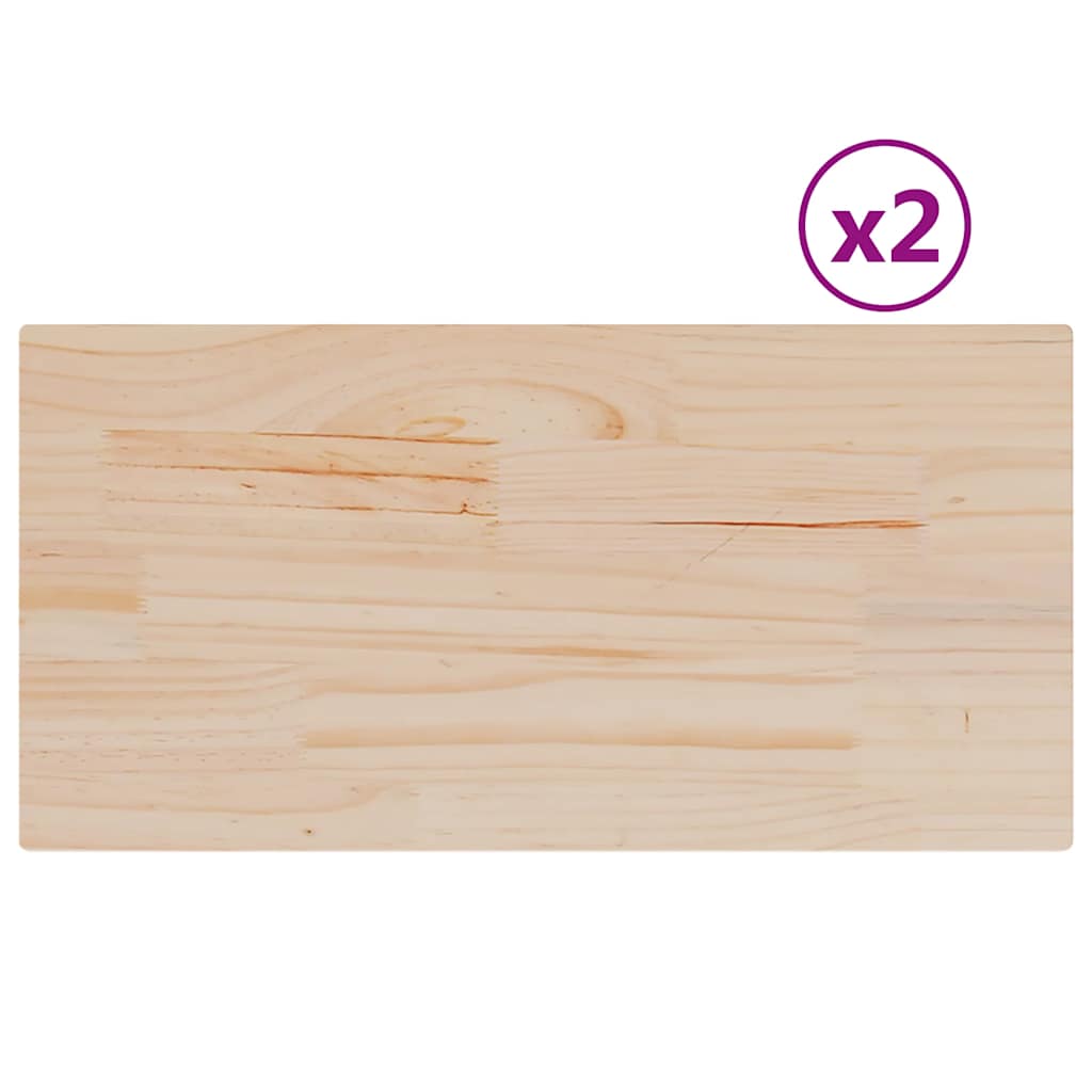 Stolne ploče 2 kom 90x45x1,7 cm od masivne borovine pravokutne