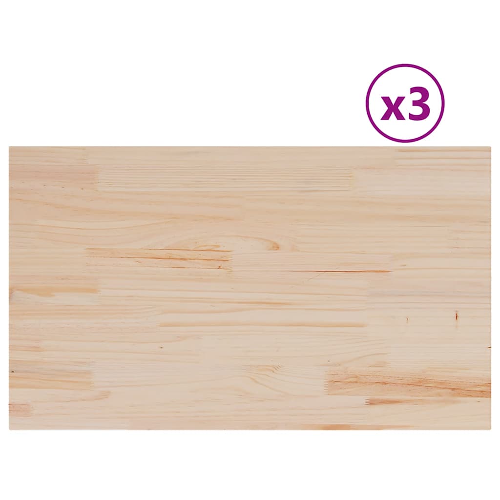 Stolne ploče 3 kom 80x47x1,7 cm od masivne borovine pravokutne