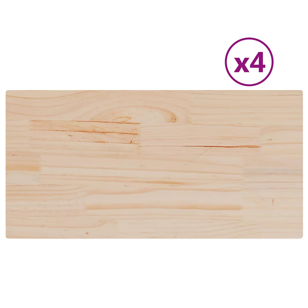 Stolne ploče 4 kom 90x45x1,7 cm od masivne borovine pravokutne