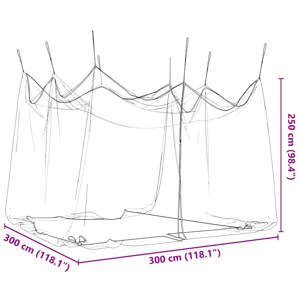 Mreža protiv komaraca za vanjsku upotrebu 220 mreža bijela 300x300x250 cm