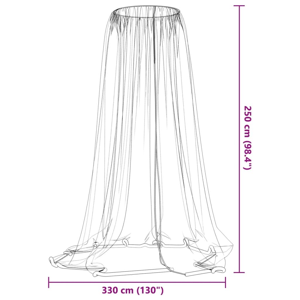 Mreža protiv komaraca za suncobran 220 crna Φ 330 x 250 cm