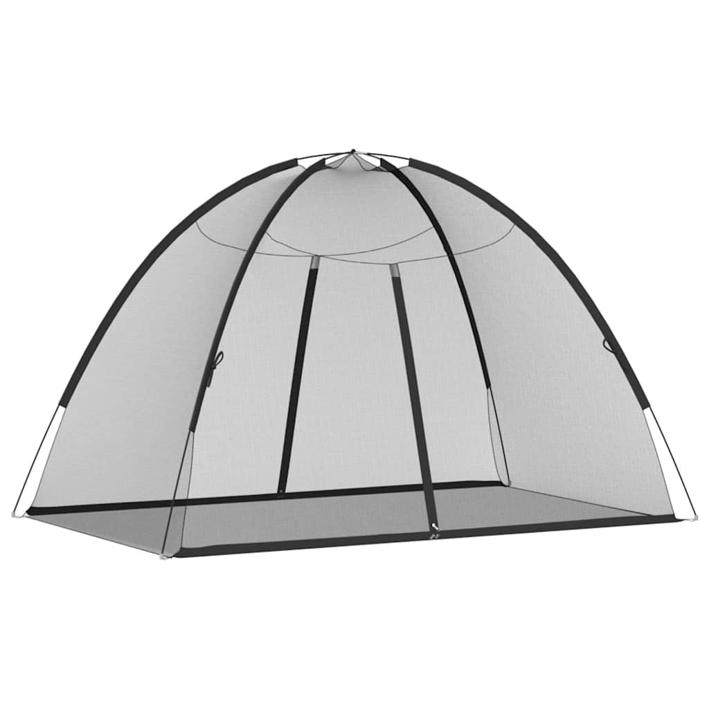 Komarnik Mongolia s vratima 220 mrežasti crni 200x120x130 cm