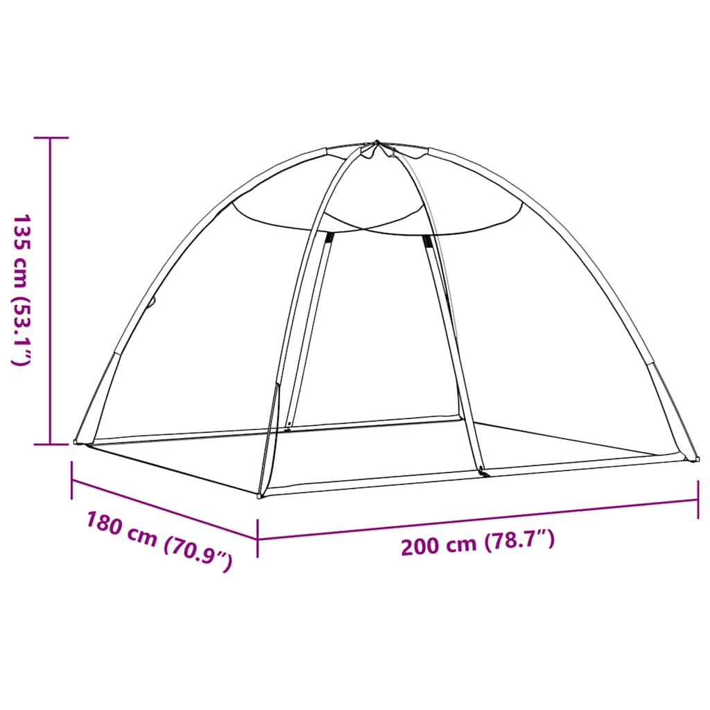 Komarnik Mongolia s vratima 220 mrežasti crni 200x180x135 cm