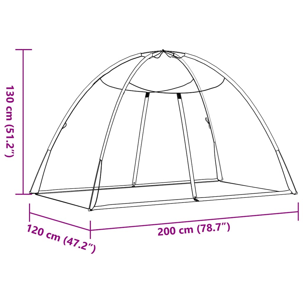 Komarnik Mongolia s vratima 220 mrežasti bijeli 200x120x130 cm