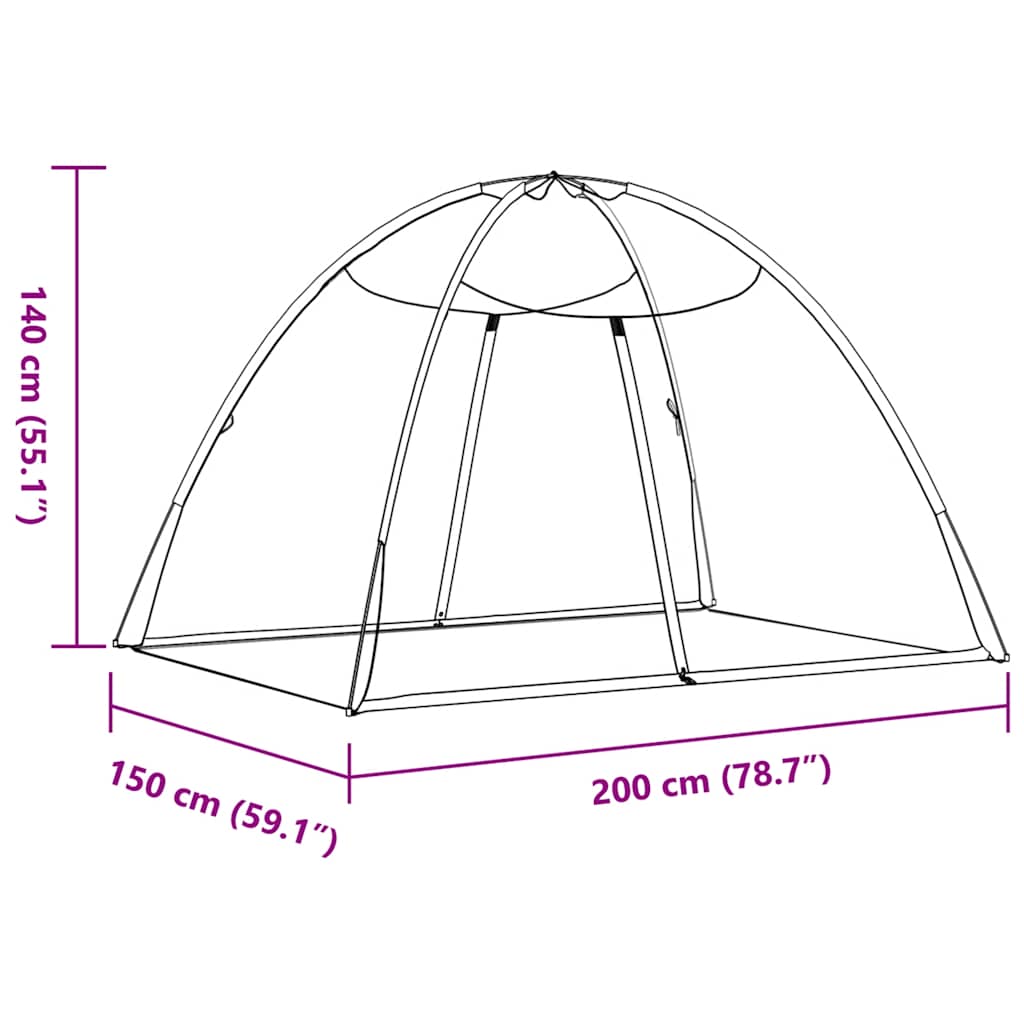 Komarnik Mongolia s vratima 220 mrežasti bijeli 200x150x140 cm