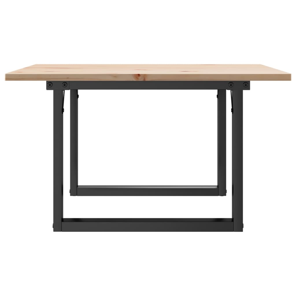 Stolić za kavu O-oblika 70x70x40 cm borovina i čelik