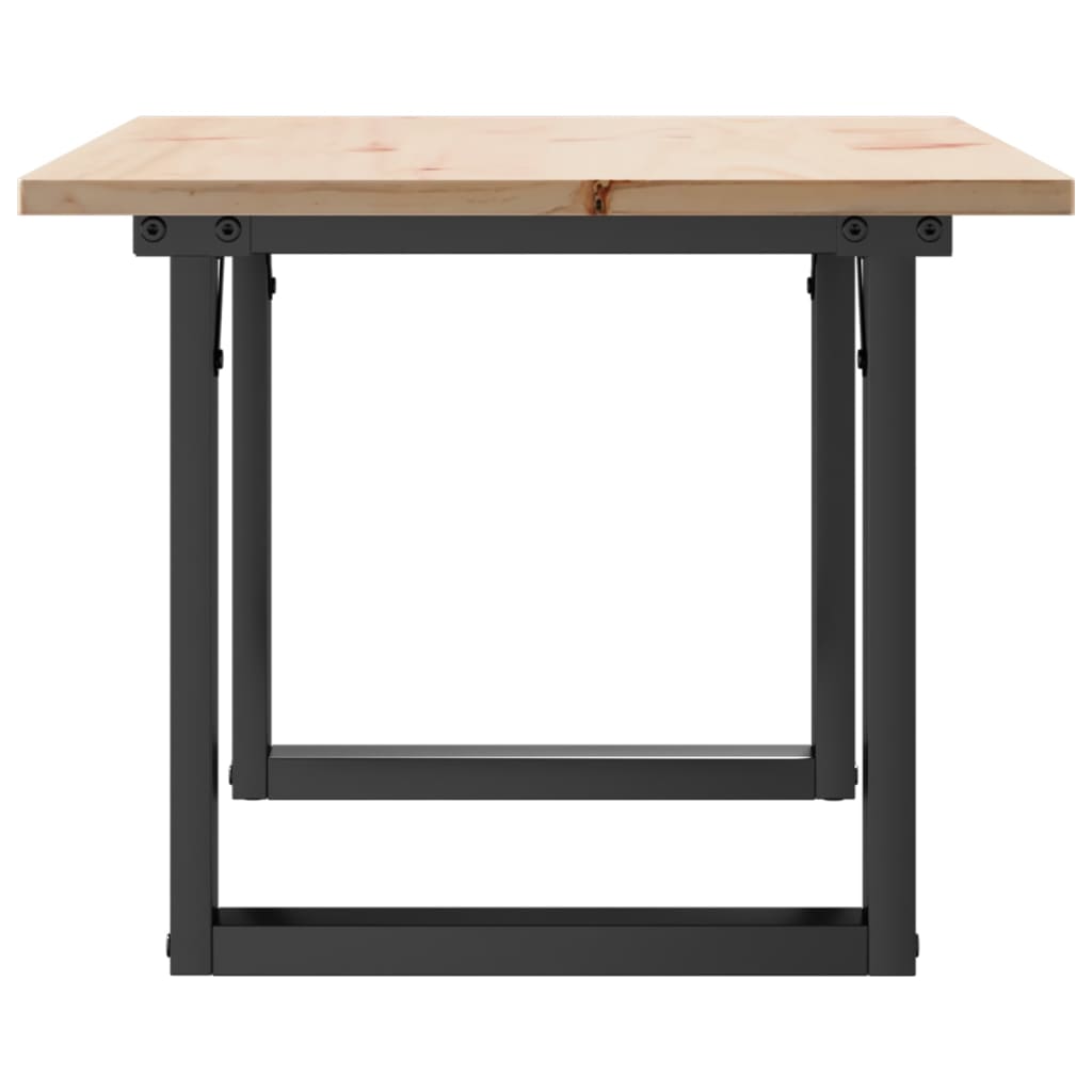 Stolić za kavu O-oblika 80x50x40 cm borovina i čelik
