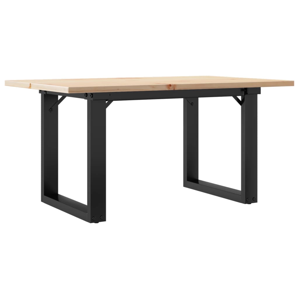 Stolić za kavu O-oblika 80x50x40 cm borovina i čelik