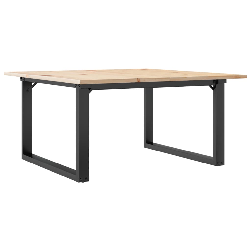 Stolić za kavu O-oblika 80x80x45 cm borovina i čelik