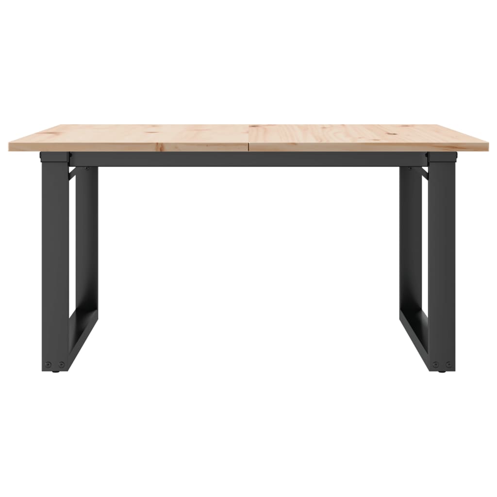 Stolić za kavu O-oblika 80x80x45 cm borovina i čelik
