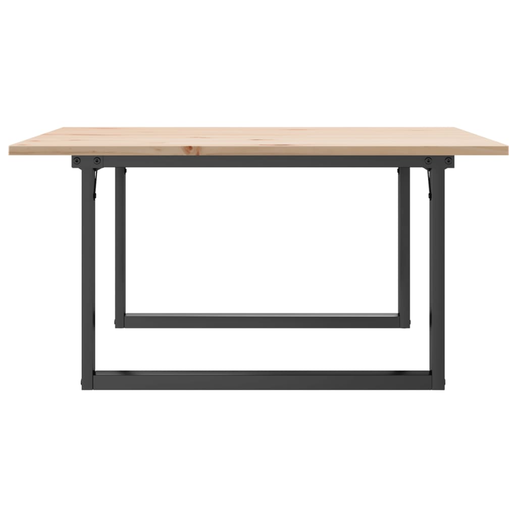 Stolić za kavu O-oblika 80x80x45 cm borovina i čelik
