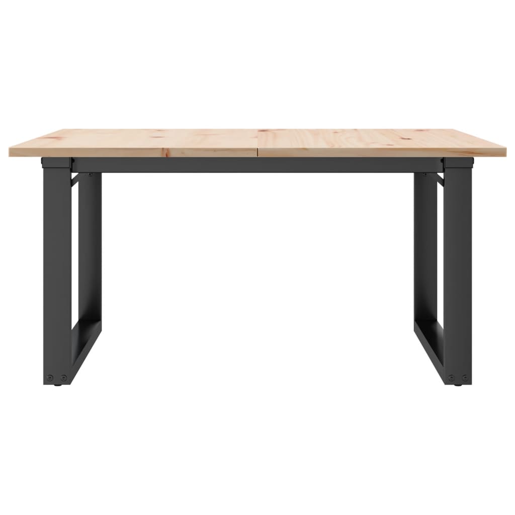 Stolić za kavu O-oblika 90x90x45 cm borovina i čelik
