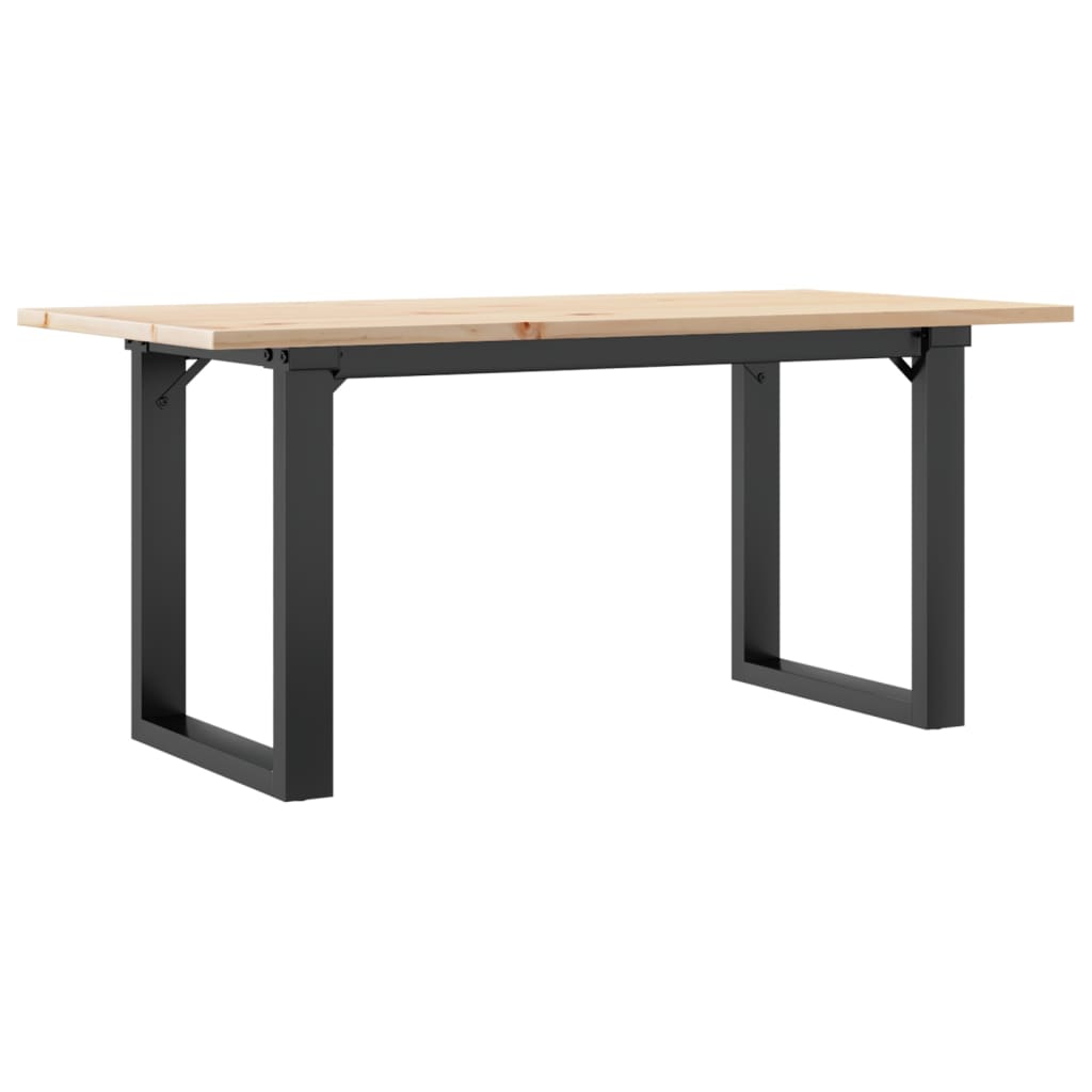 Stolić za kavu O-oblika 100x50x45cm borovina i čelik