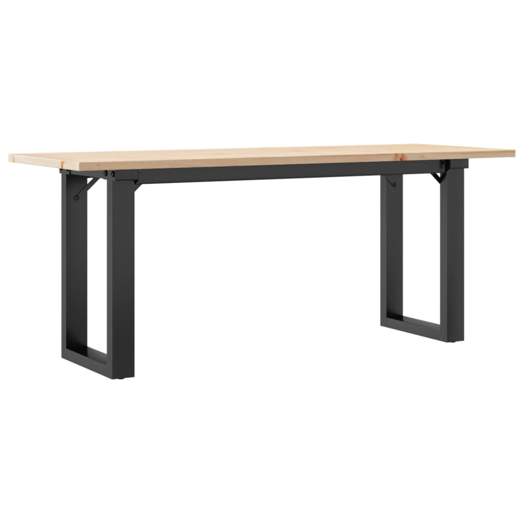 Stolić za kavu O-oblika 110x40x45cm borovina i čelik