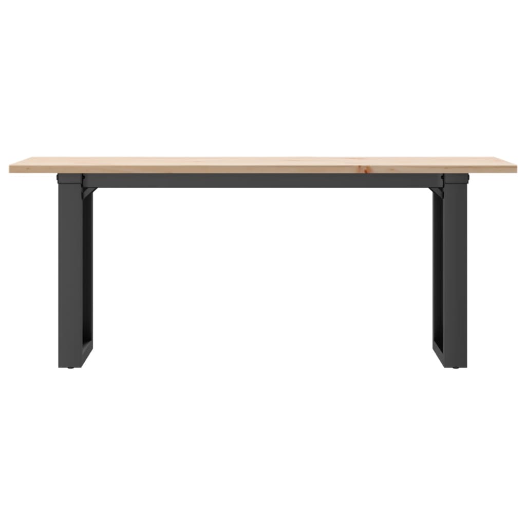 Stolić za kavu O-oblika 110x40x45cm borovina i čelik