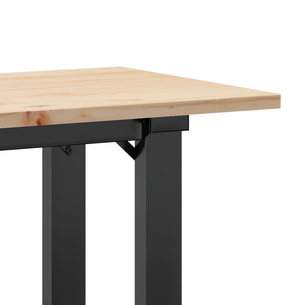 Stolić za kavu O-oblika 110x40x45cm borovina i čelik