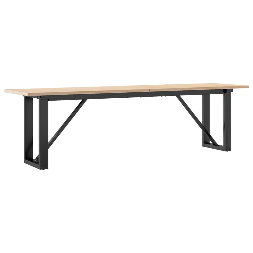 Stolić za kavu O-oblika 160x40x45cm borovina i čelik