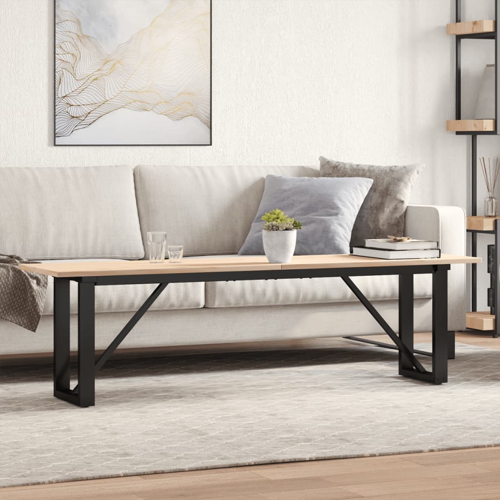 Stolić za kavu O-oblika 160x40x45cm borovina i čelik
