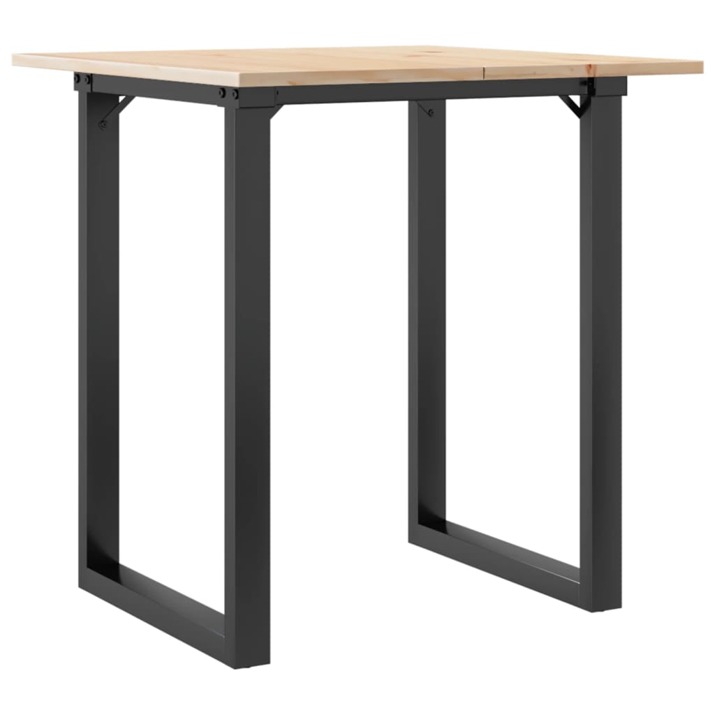 Blagovaonski stol O-oblika 60x60x75 cm od borovine i čelik