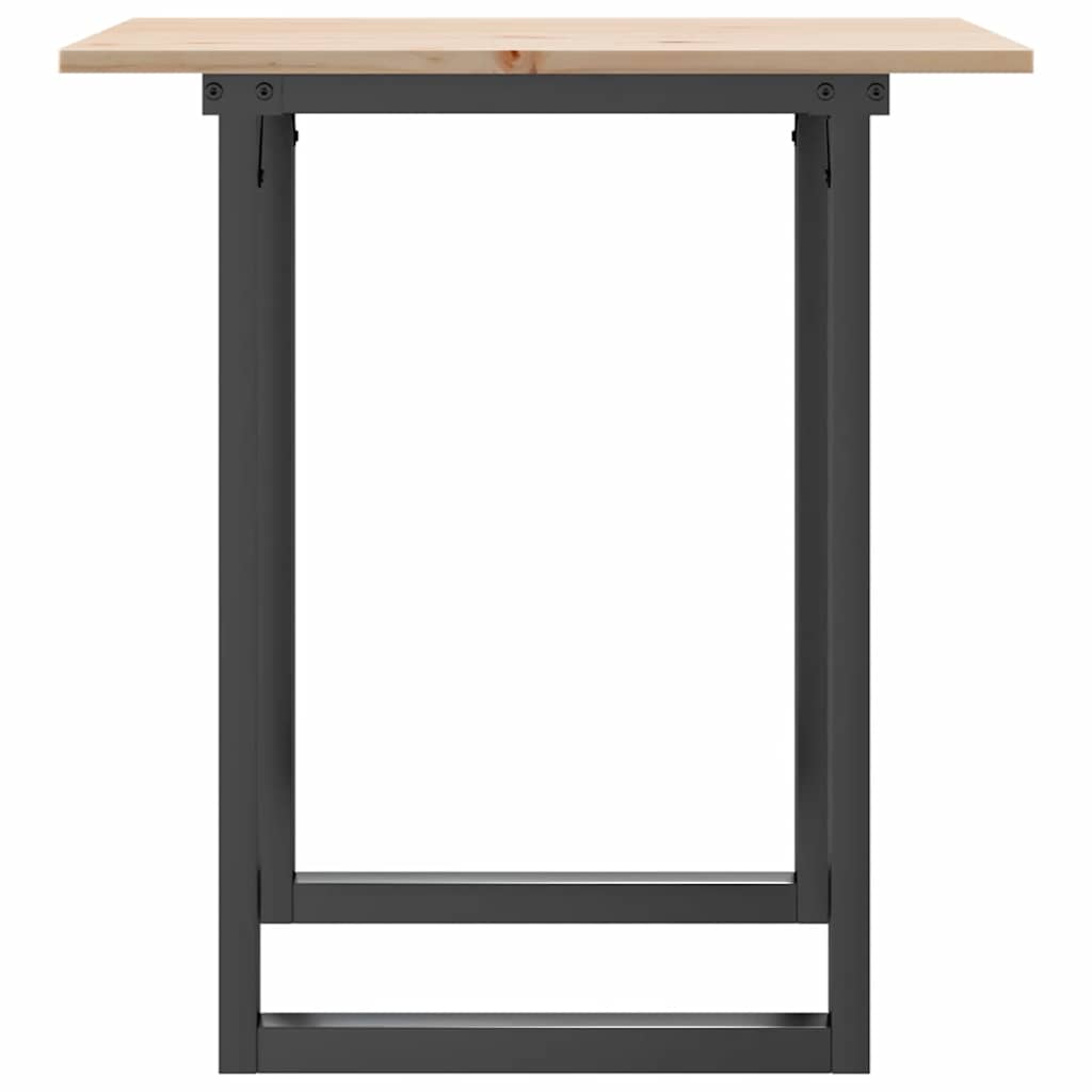 Blagovaonski stol O-oblika 70x70x75 cm od borovine i čelik