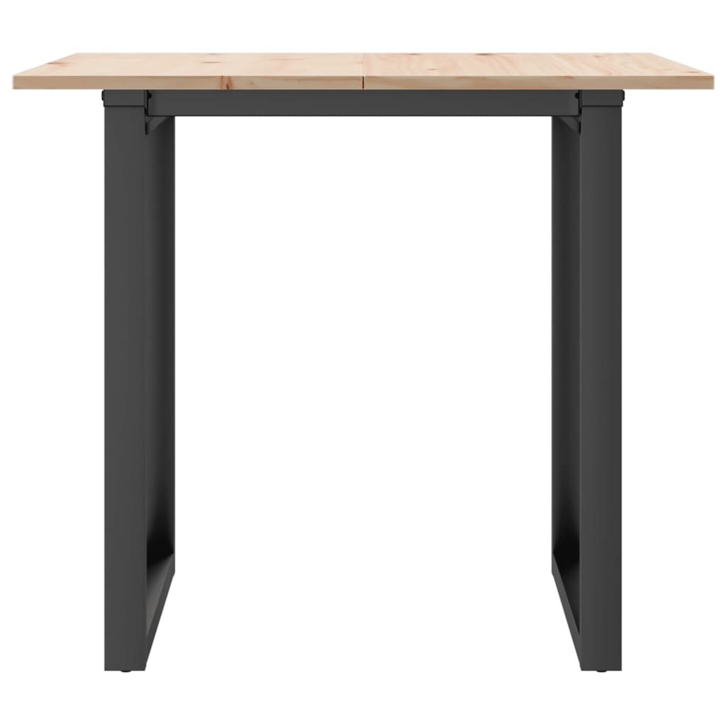 Blagovaonski stol O-oblika 80x80x75 cm od borovine i čelik