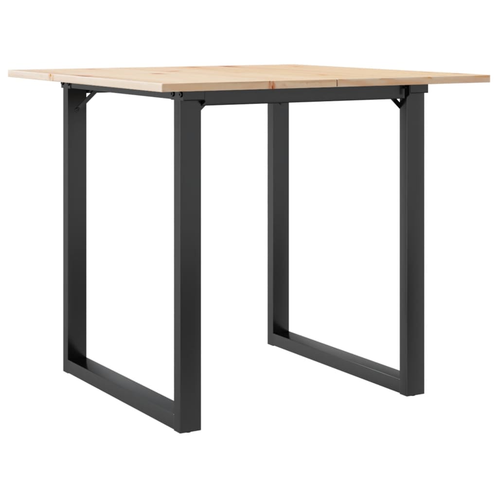 Blagovaonski stol O-oblika 90x90x75 cm od borovine i čelik