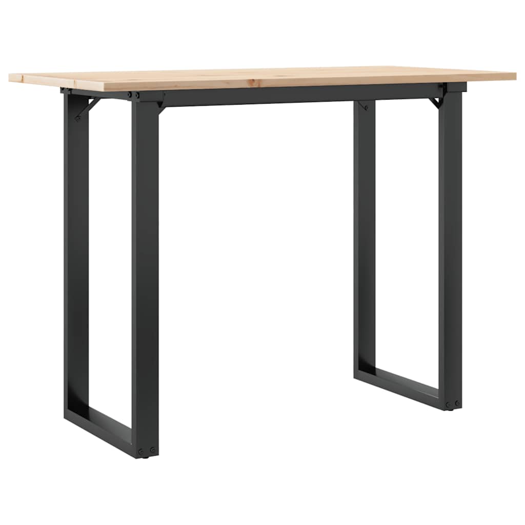 Blagovaonski stol O-oblika 100x50x75 cm od borovine i čelik