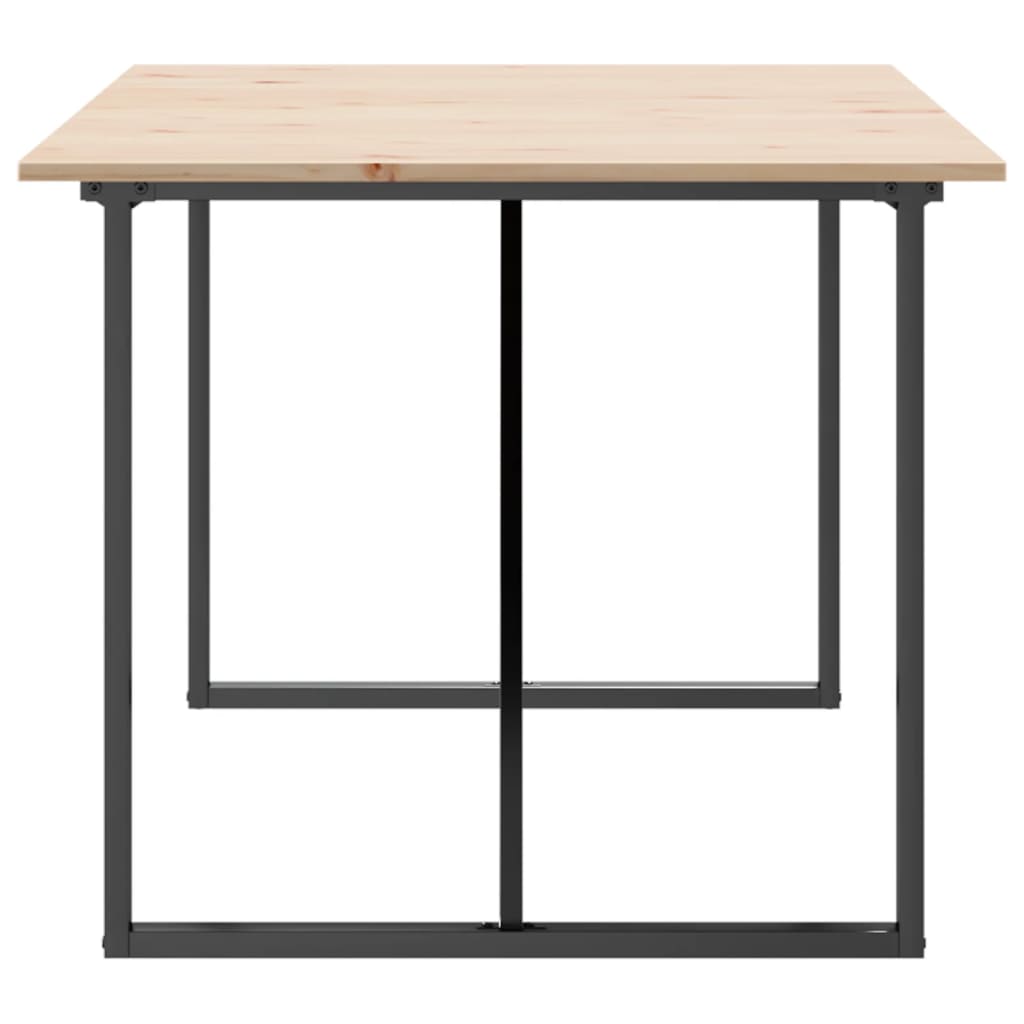 Blagovaonski stol O-oblika 180x90x75 cm od borovine i čelik