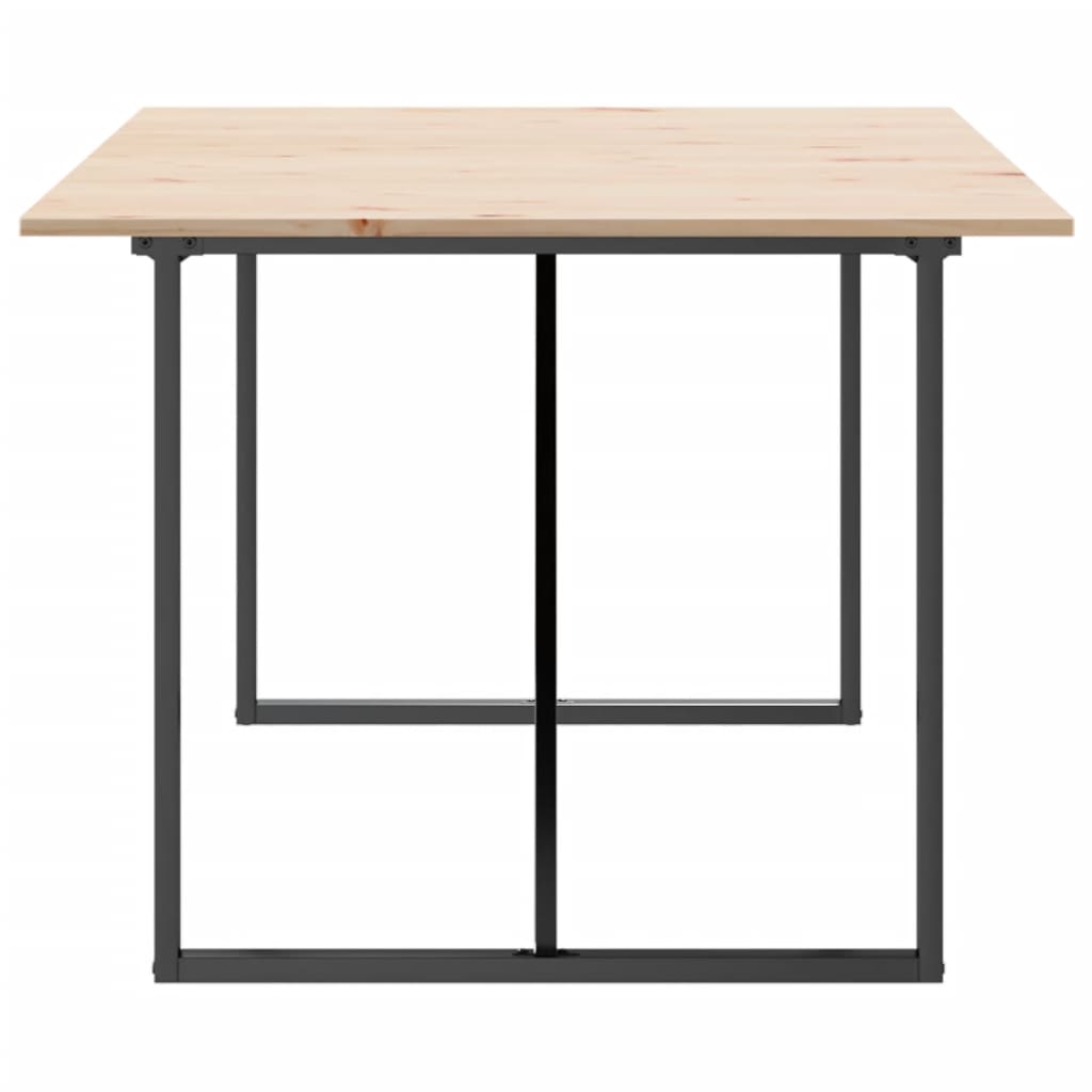 Blagovaonski stol O-oblika 200x100x75 cm od borovine i čelik