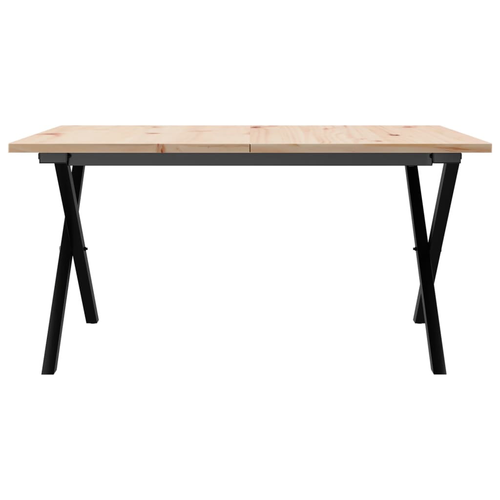 Stolić za kavu X-oblika 80x80x45 cm borovina i čelik
