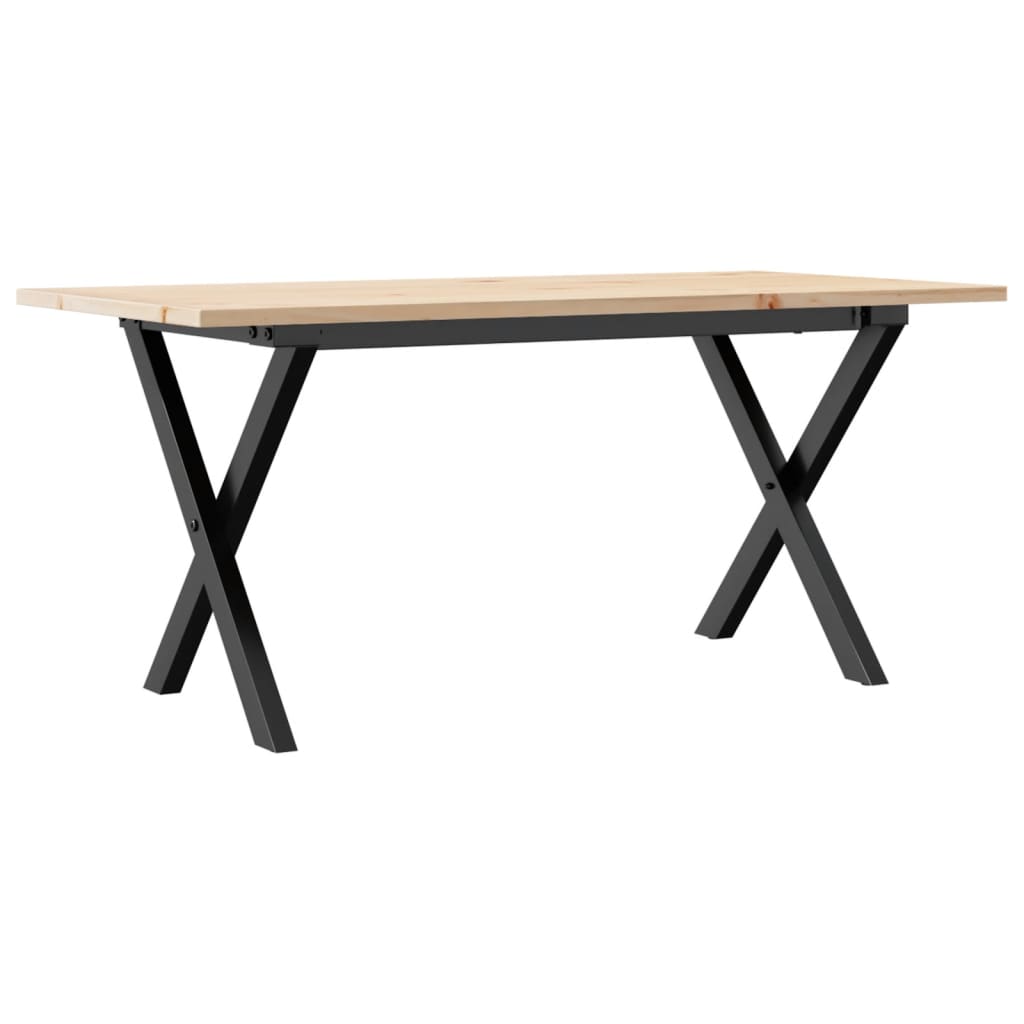 Stolić za kavu X-oblika 90x40x45 cm borovina i čelik