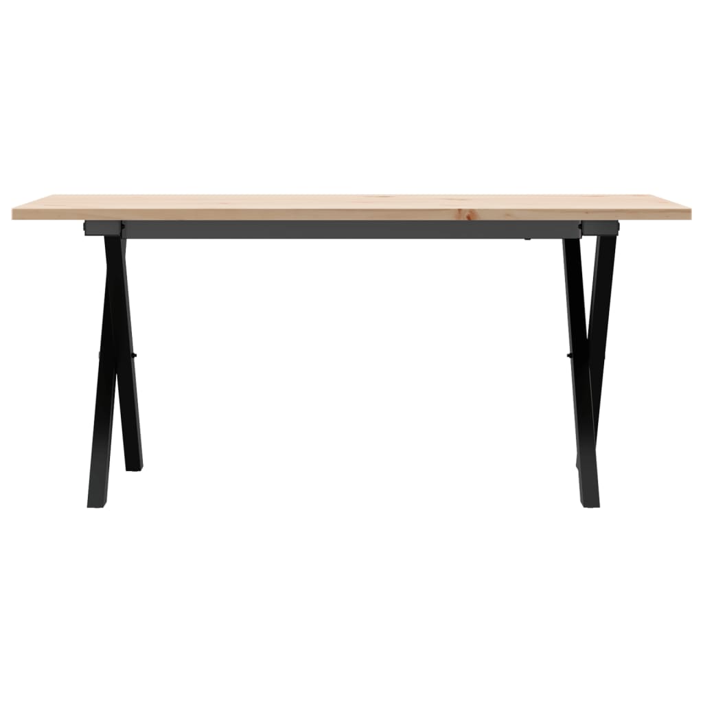 Stolić za kavu X-oblika 90x40x45 cm borovina i čelik