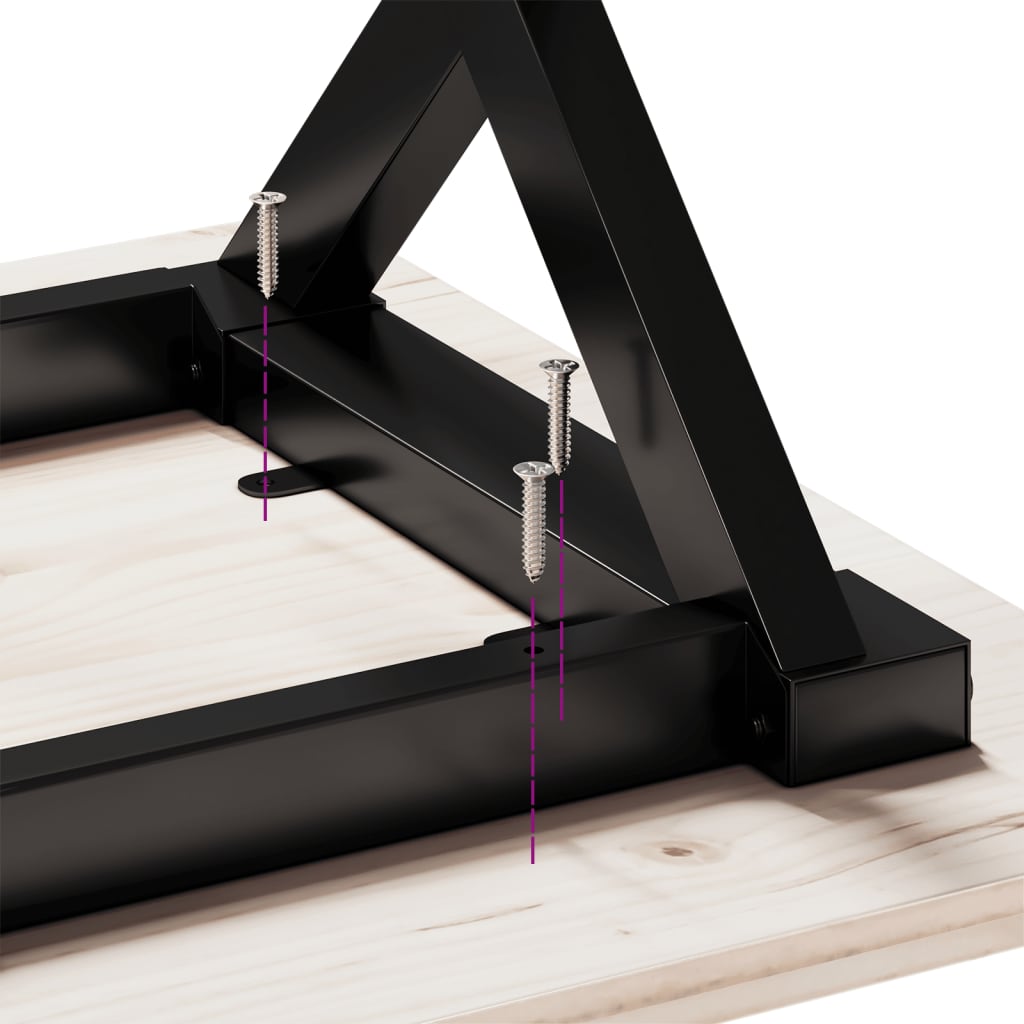 Stolić za kavu X-oblika 90x40x45 cm borovina i čelik