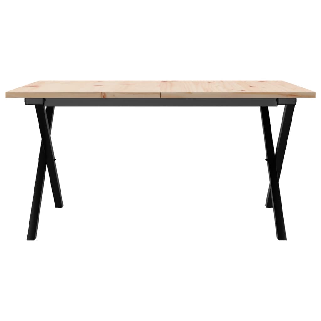 Stolić za kavu X-oblika 90x90x45 cm borovina i čelik