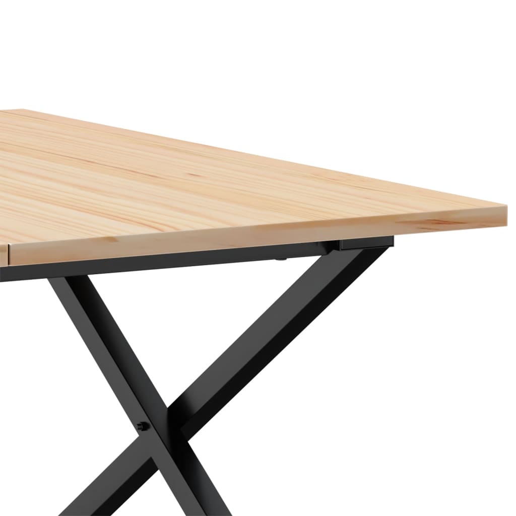 Stolić za kavu X-oblika 90x90x45 cm borovina i čelik