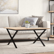 Stolić za kavu X-oblika 90x90x45 cm borovina i čelik