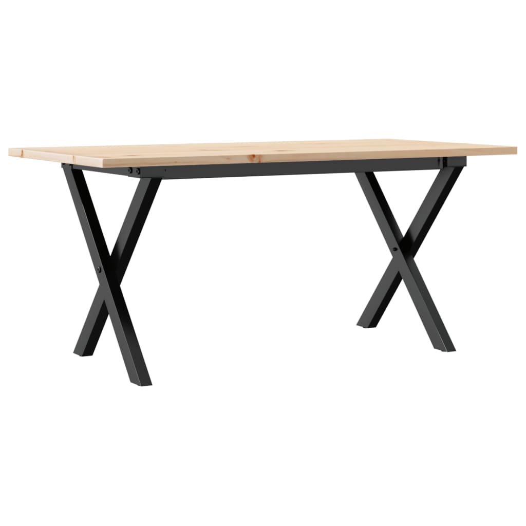 Stolić za kavu X-oblika 100x50x45cm borovina i čelik