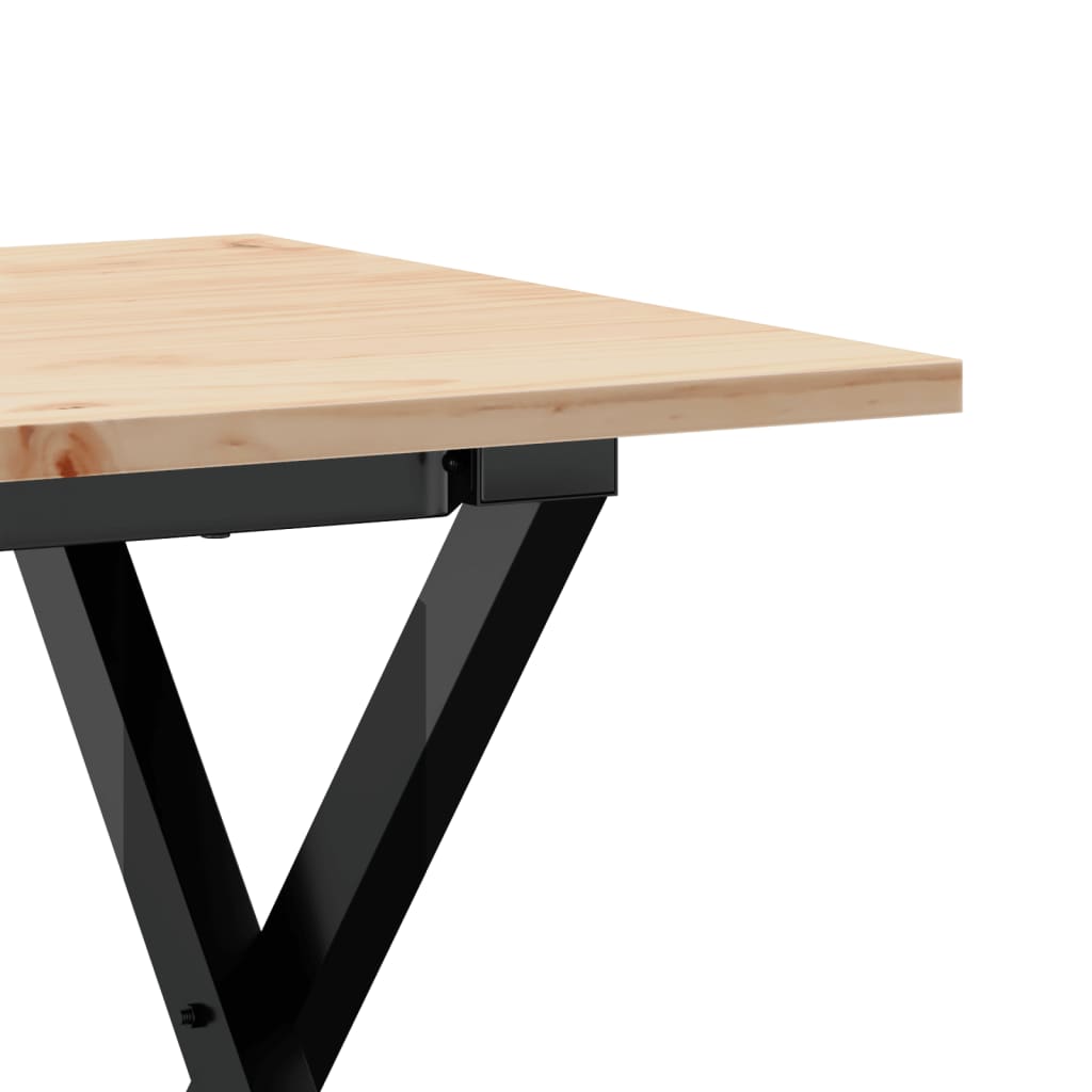 Stolić za kavu X-oblika 100x50x45cm borovina i čelik