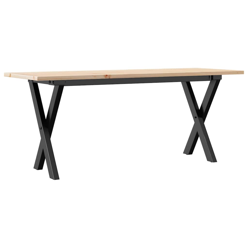 Stolić za kavu X-oblika 110x40x45cm borovina i čelik