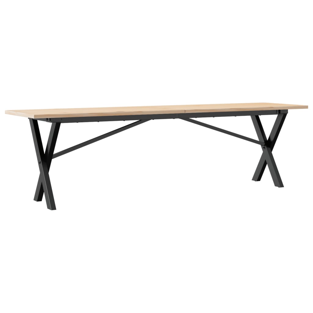 Stolić za kavu X-oblika 160x40x45cm borovina i čelik