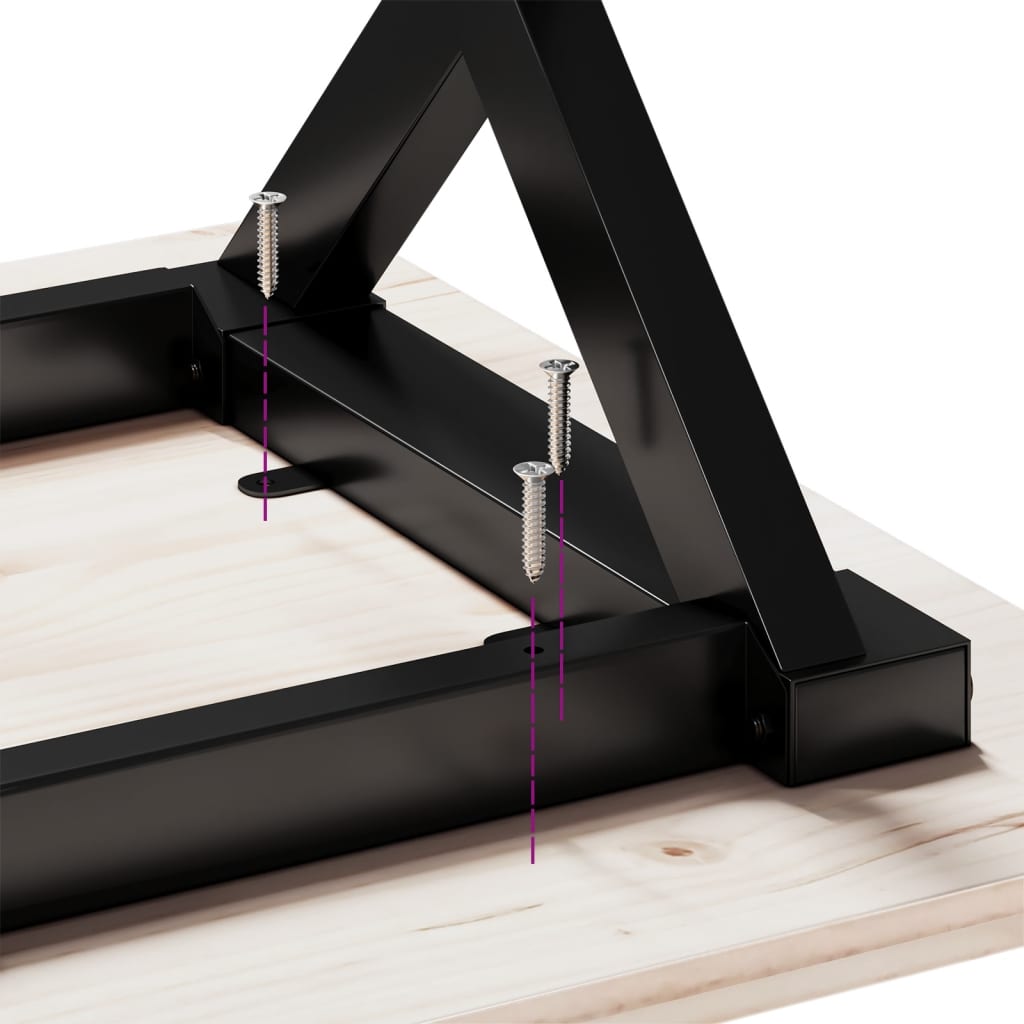 Blagovaonski stol X-oblika 160x80x75 cm od borovine i čelik