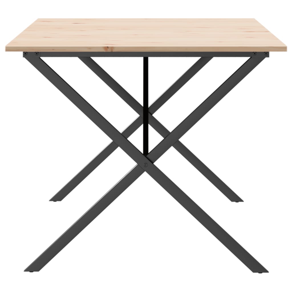 Blagovaonski stol X-oblika 180x90x75 cm od borovine i čelik