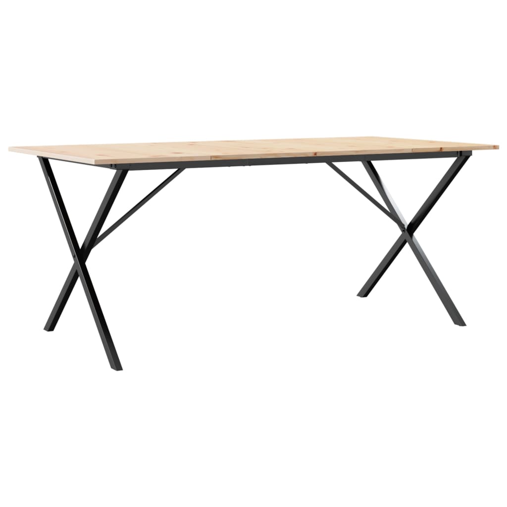 Blagovaonski stol X-oblika 180x90x75 cm od borovine i čelik