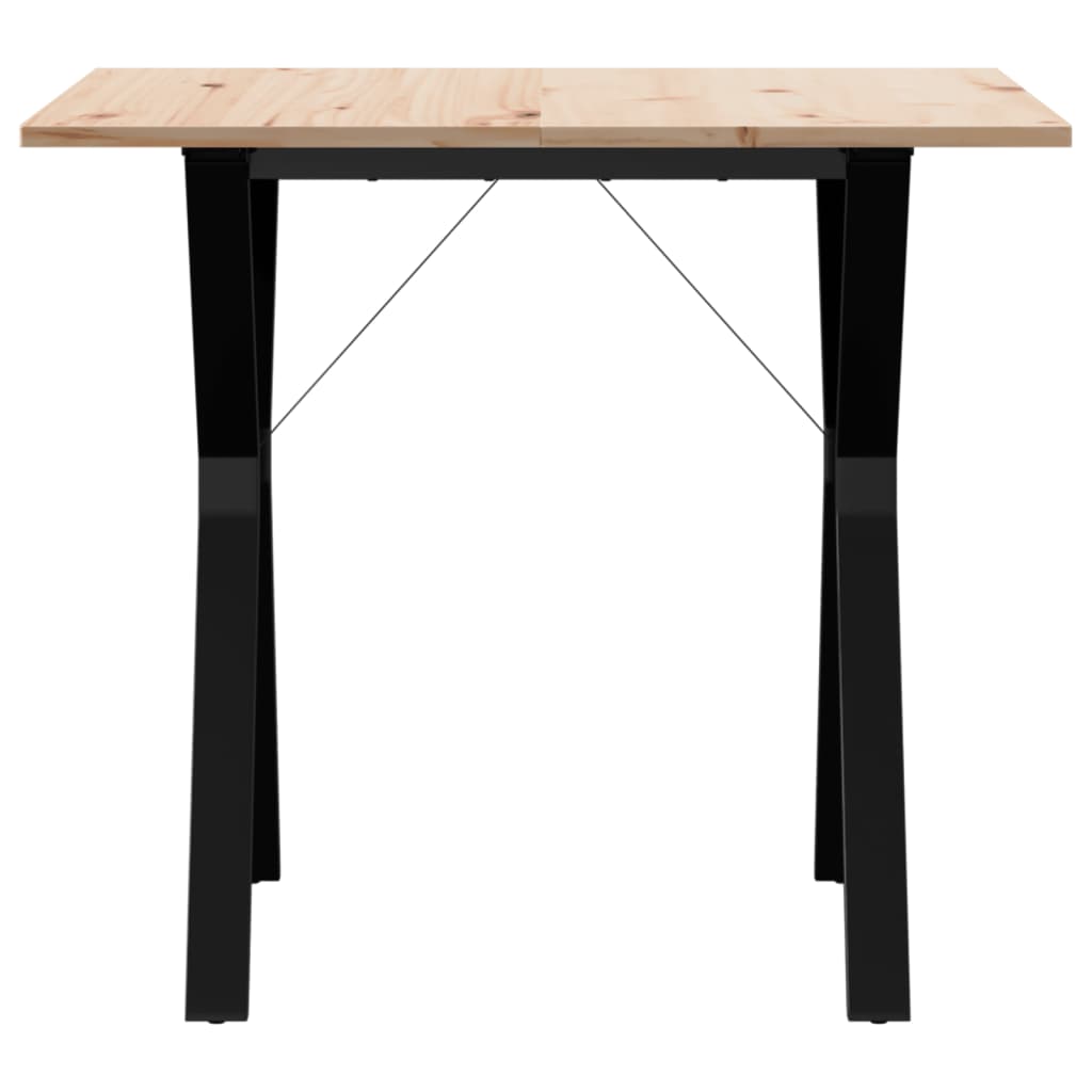 Blagovaonski stol Y-oblika 80x80x75 cm od borovine i čelik