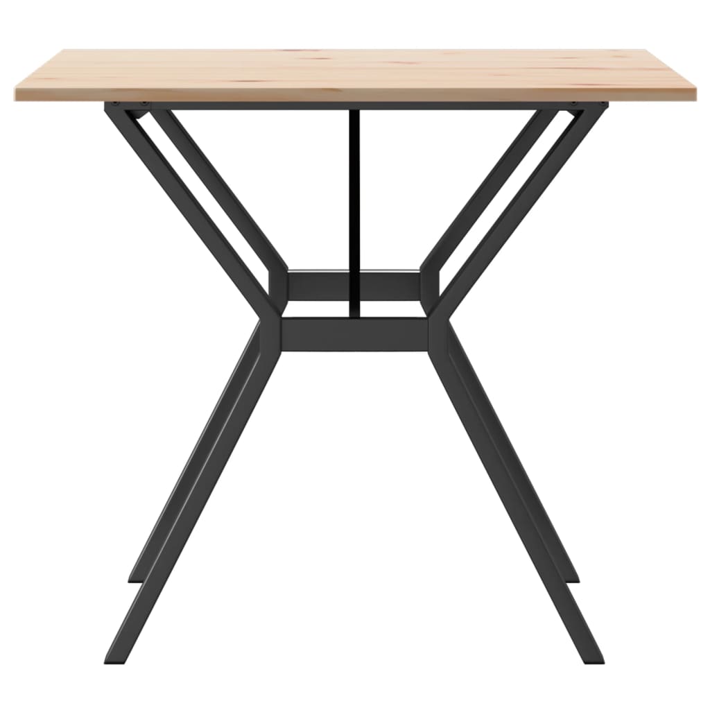 Blagovaonski stol Y-oblika 80x80x75 cm od borovine i čelik