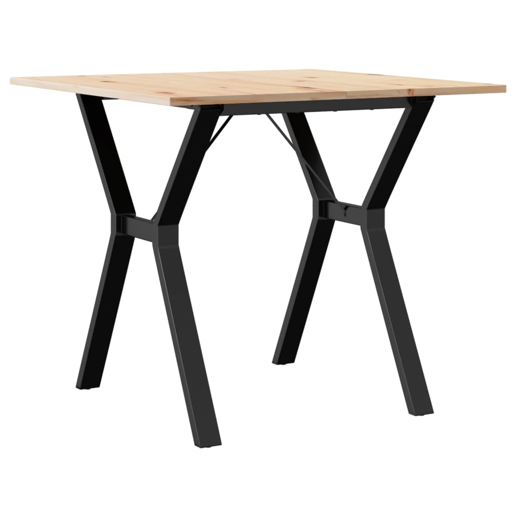 Blagovaonski stol Y-oblika 80x80x75 cm od borovine i čelik