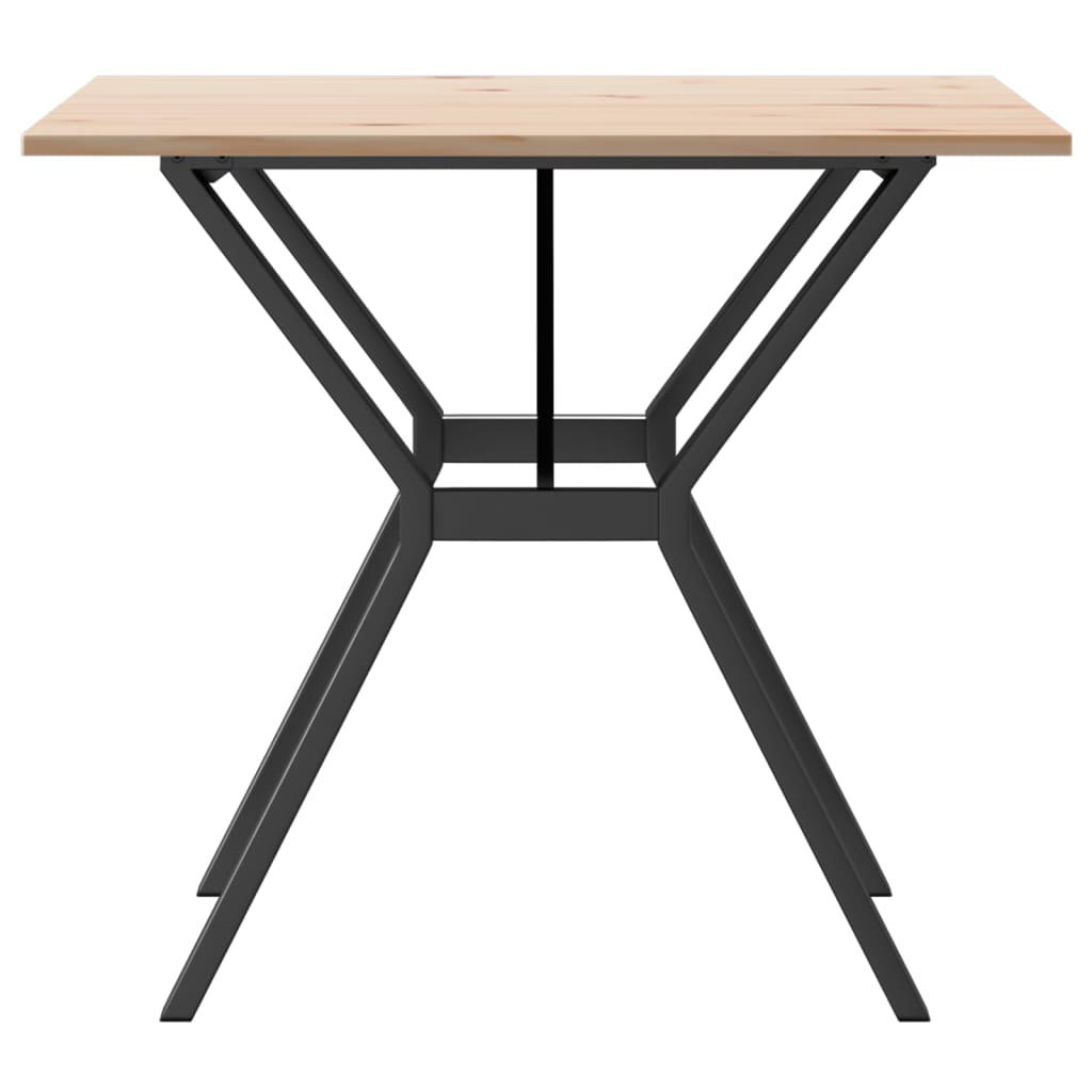 Blagovaonski stol Y-oblika 90x90x75 cm od borovine i čelik