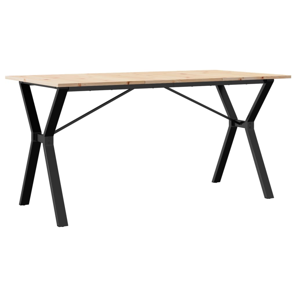 Blagovaonski stol Y-oblika 160x80x75 cm od borovine i čelik