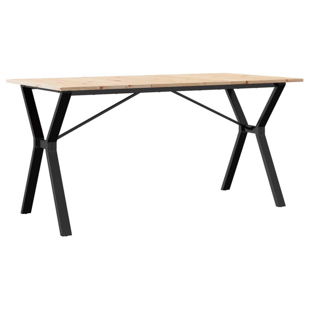 Blagovaonski stol Y-oblika 160x80x75 cm od borovine i čelik