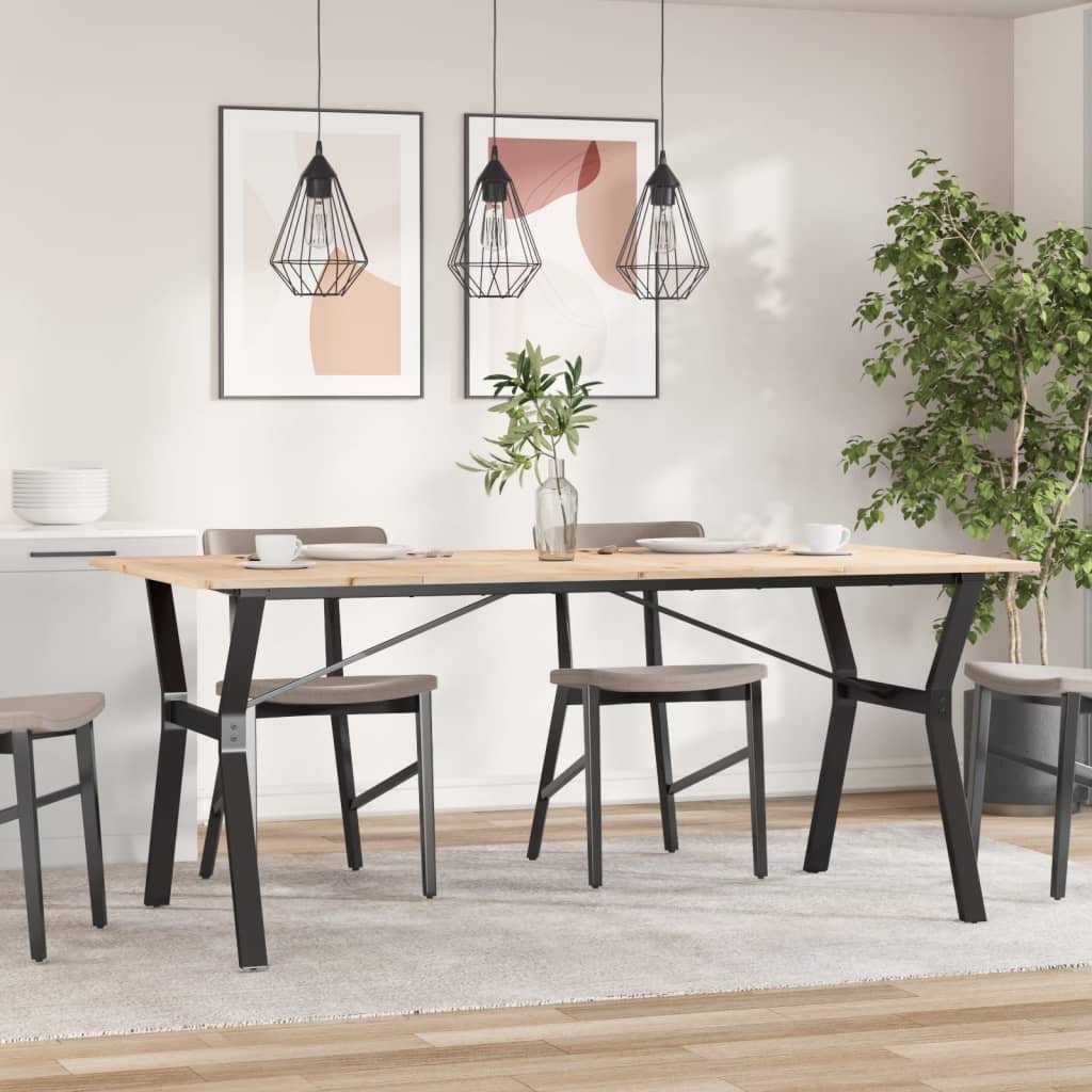 Blagovaonski stol Y-oblika 180x90x75 cm od borovine i čelik